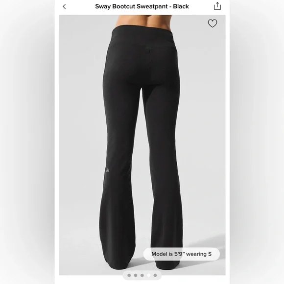 ALO Yoga Sway Bootcut Sweatpant - Black - Picture 4 of 9